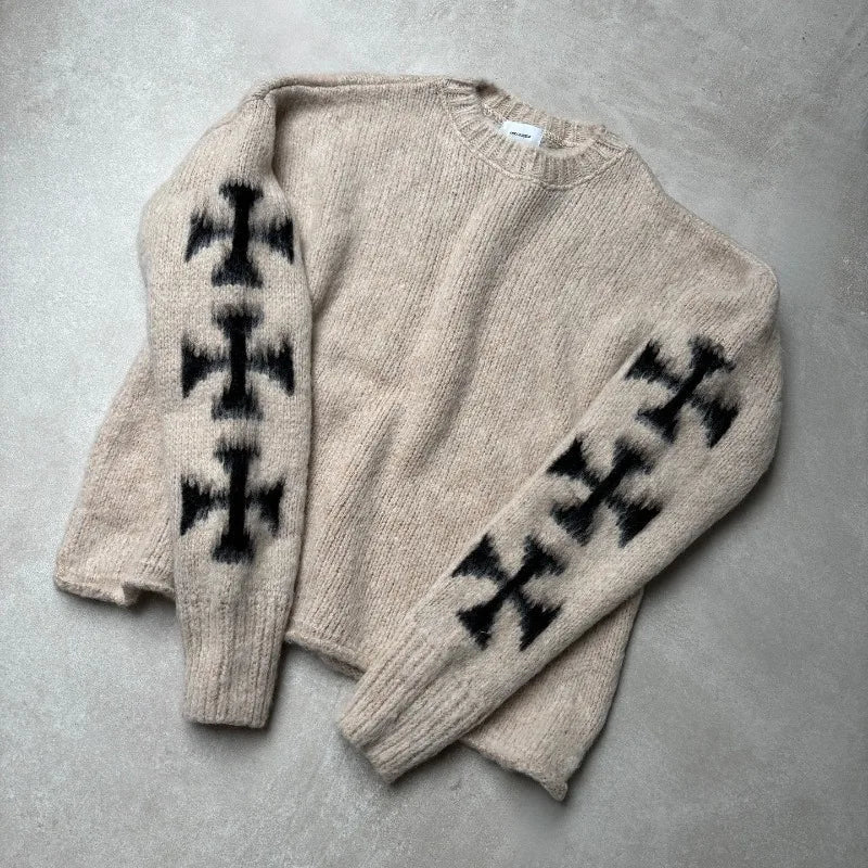 STREEZY™ Distressed Knitted Sweater