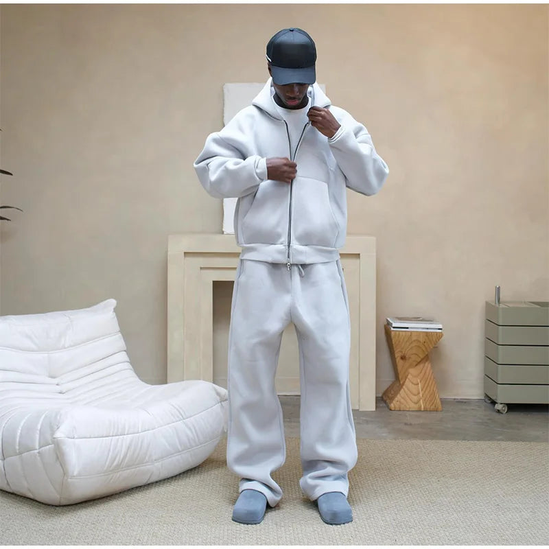 Oversized Minimalist Zipper Tracksuit